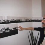 店舗デザイン設計実績事例-portugalia-ポルトガリア大阪淀屋橋-工事中店内-壁画の下絵の確認