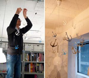 店舗デザインレポート｜神戸フランツ ハーバーランドモザイク｜物販｜神戸｜2.いかりのモビールの実験