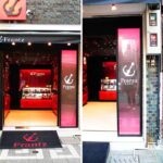 リニューアルオープンした店舗デザインをした神戸フランツ南京町店のファサード、店内
