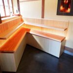 店舗デザイン設計事例-物販店和菓子-ぎをん小森-京都祇園らしい無垢材の天板と格子の物販什器