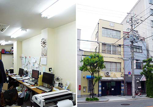 mamma cafe しんたに、左:店舗区画の室内の様子、右:店舗の区画の現場の状態