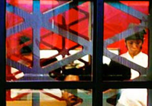 南地千房心斎橋店、菱形格子の重なりが空間に賑わいと活気を感じさせる