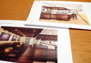 大阪のスペイン料理レストラン、ピエドラの店舗デザインイメージパース