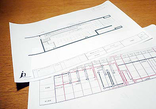 大阪のスペイン料理レストラン、ピエドラの出展候補地での決定した平面検討案とオープンまでのスケジュール表