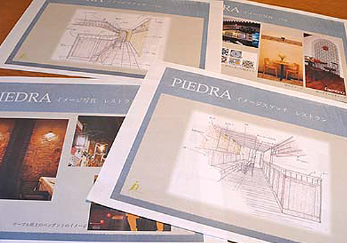 大阪のスペイン料理レストラン、ピエドラの店舗デザイン提案書