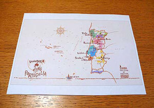 大阪市のポルトガル料理レストラン、ヴィノテカ・ポルトガリア、イラストレーターの描いたポルトガルの絵地図